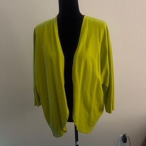 LOGO by Lori Goldstein Vibrant Green Cardigan